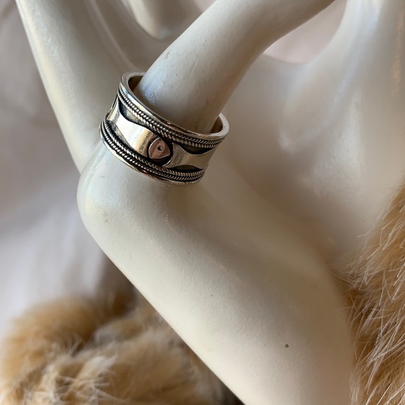 Sterling silver stamped designer OVI ring - Picture 2 of 7